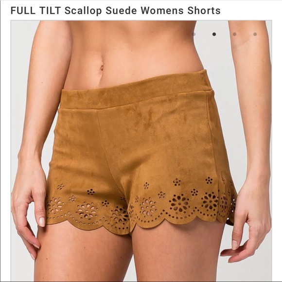 Tilly's Pants - Tillys/Full Tilt Scallop Suede Shorts NWT